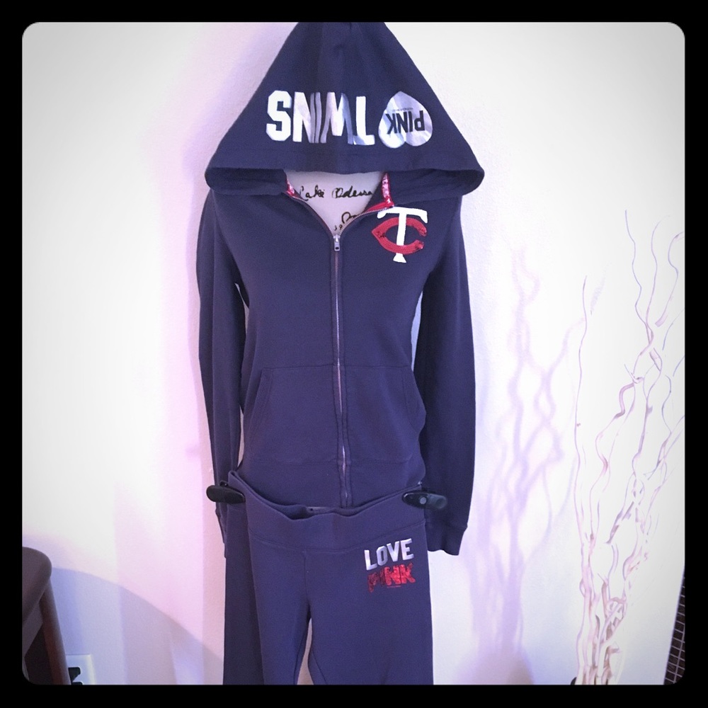Victoria’s Secret zip up sweats outfit.
